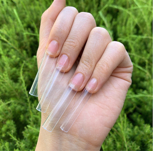 XXL Straight SQUARE No C Curve Nail Tips - Half Cover 500 Pieces