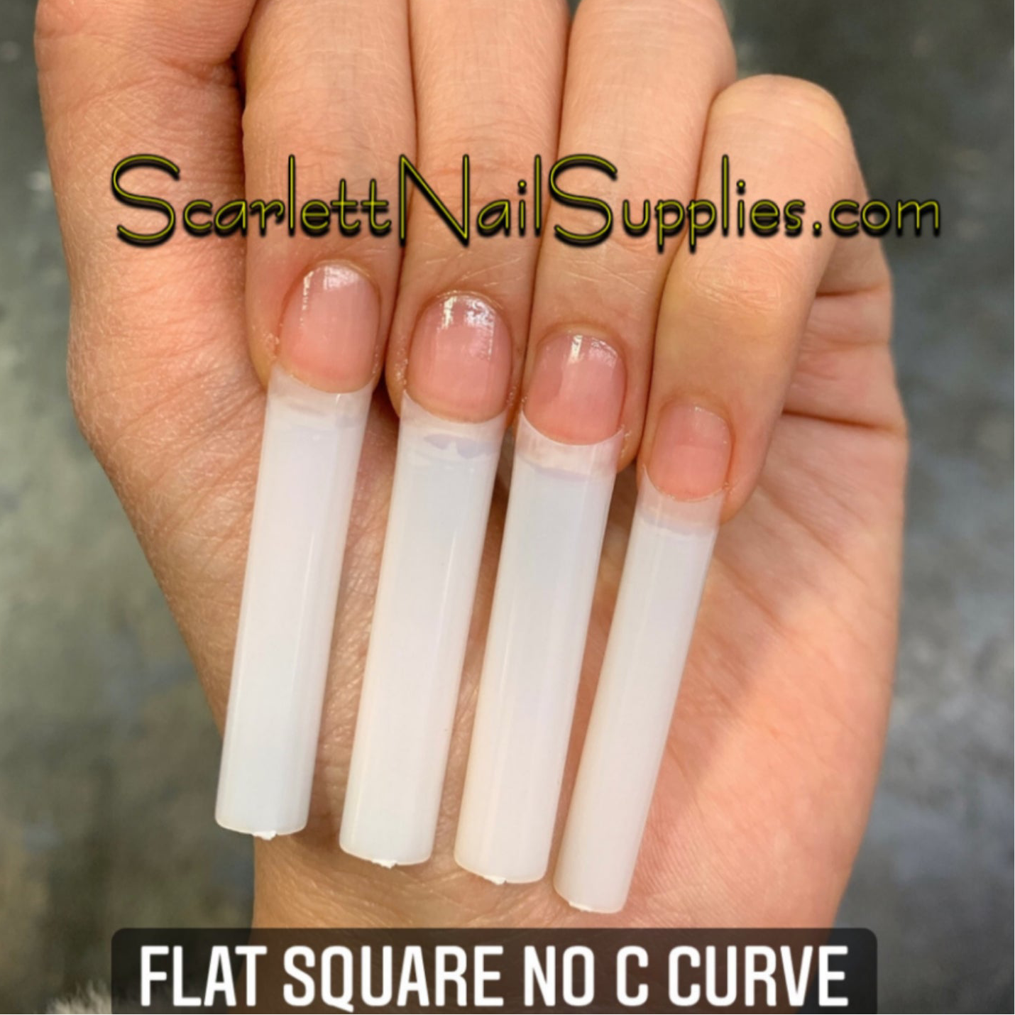 Flattened XXL Square Straight No C Curve Nail Tips - C Curve Nails