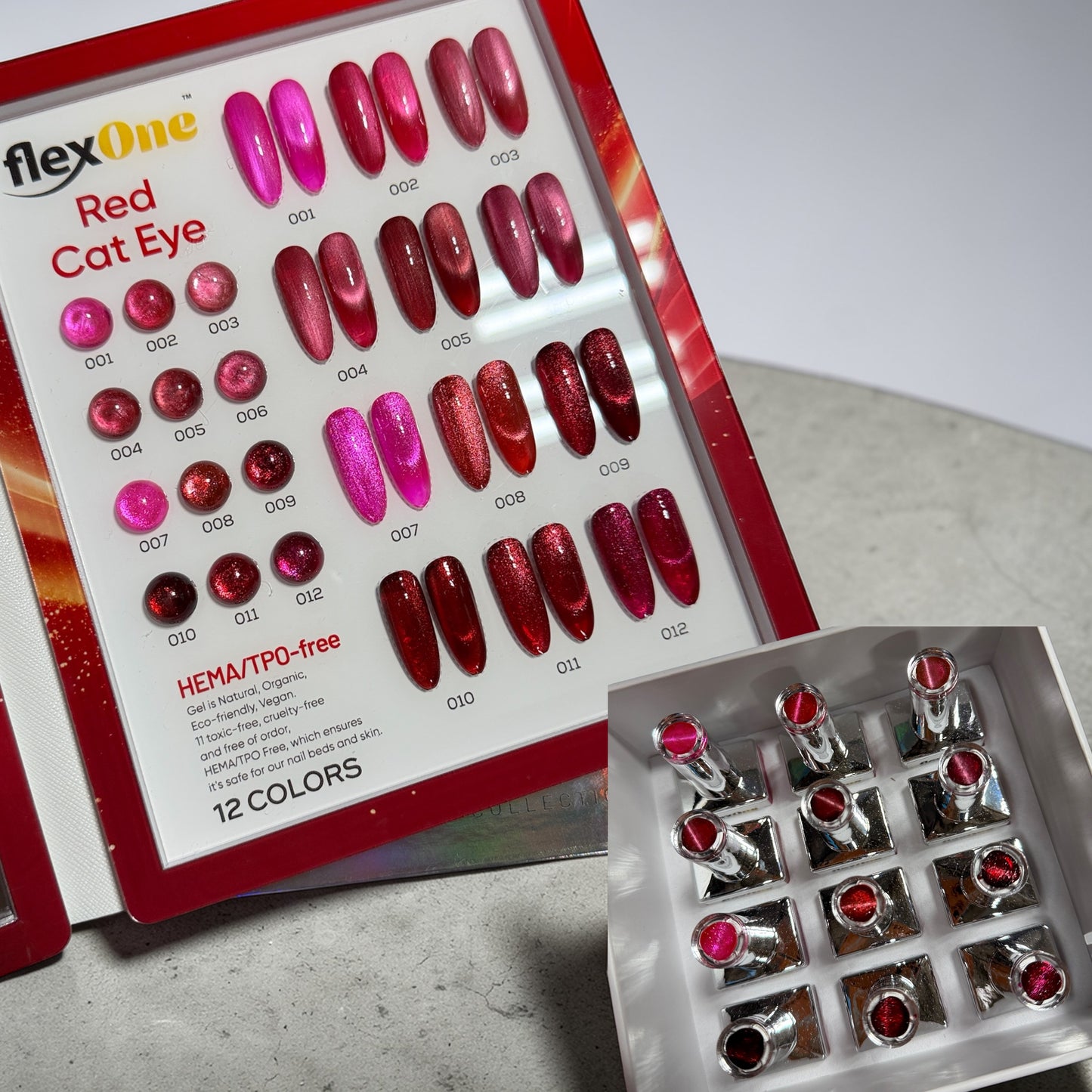 HOT PINK & RED Cat Eye Gel Collection - 12 colors