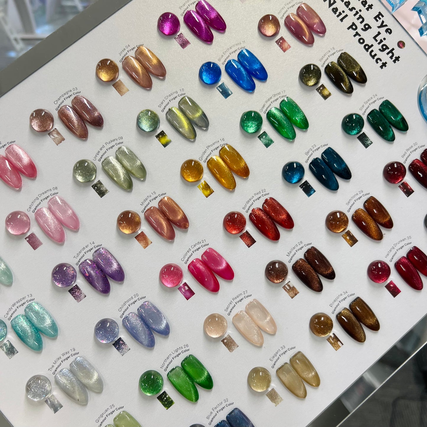 Set 36 Colors Crystal Diamond Cat Eye + FREE Magnets