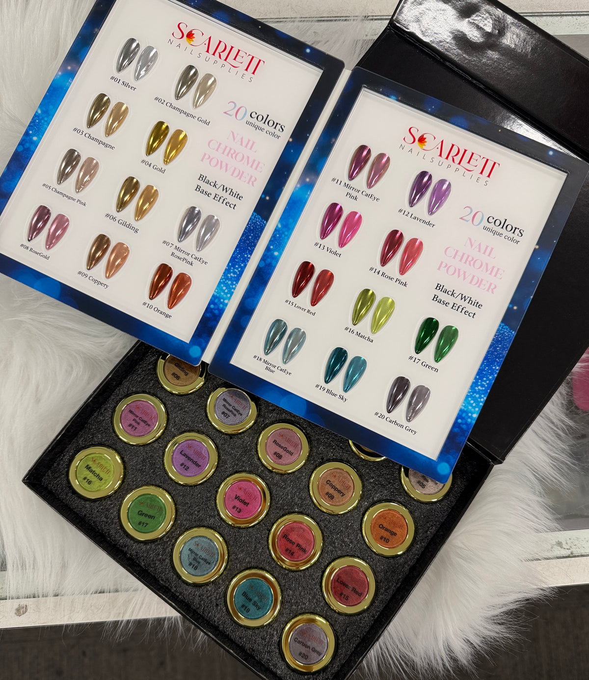NEW 2026 Chrome Pigment - Set 20 Colors Solid Chrome Powder for Nails Design