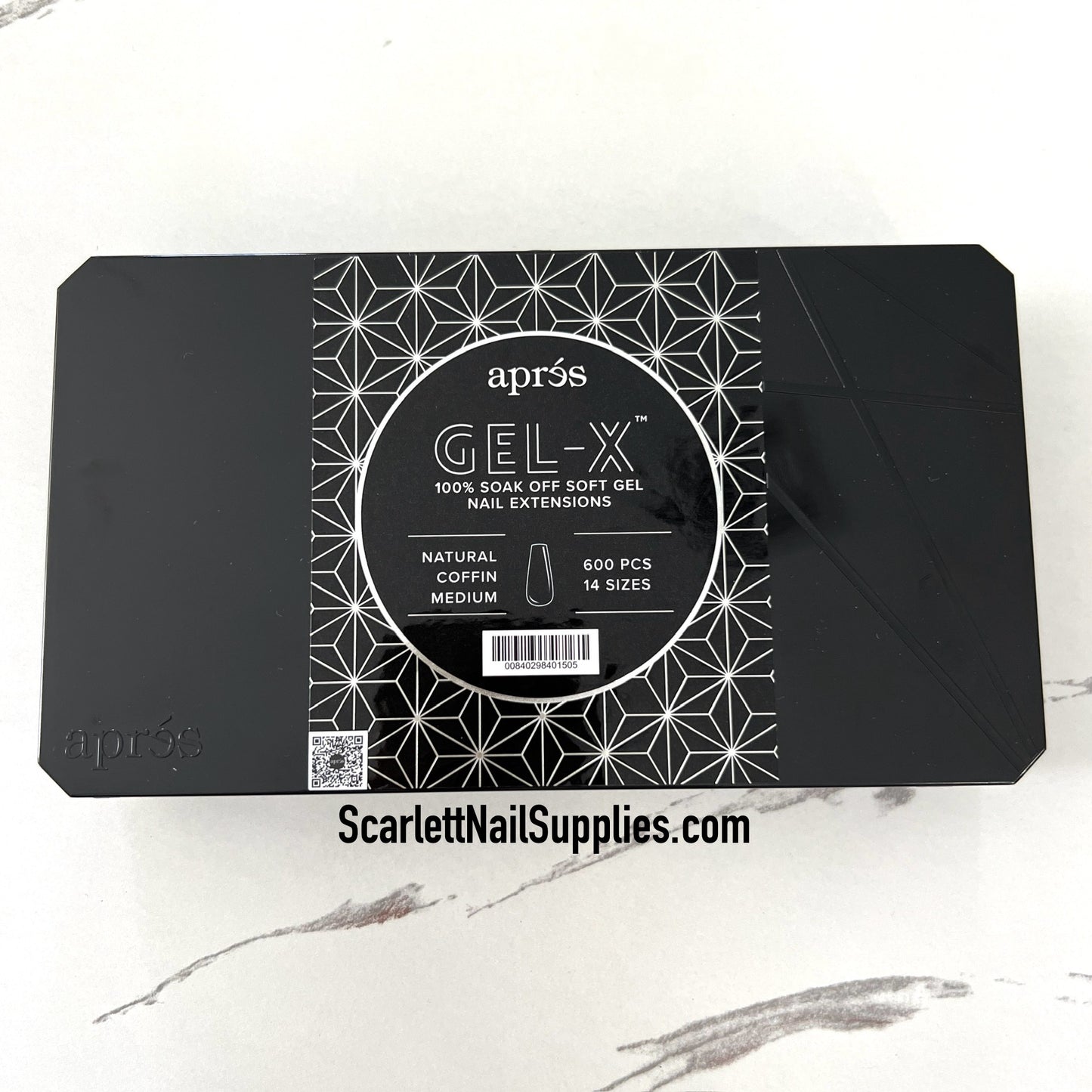 APRES GEL-X NATURAL COFFIN MEDIUM BOX OF TIPS - PRO (600PCS)