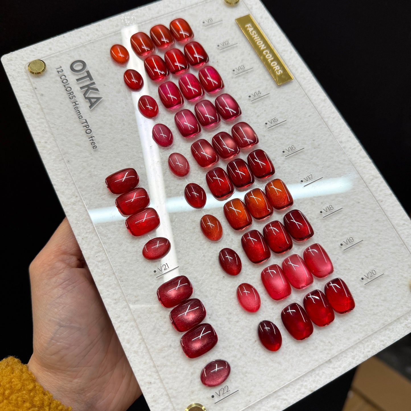 New 2026 Set 12 Colors RED RUBY Moonlight Cat Eye Gel