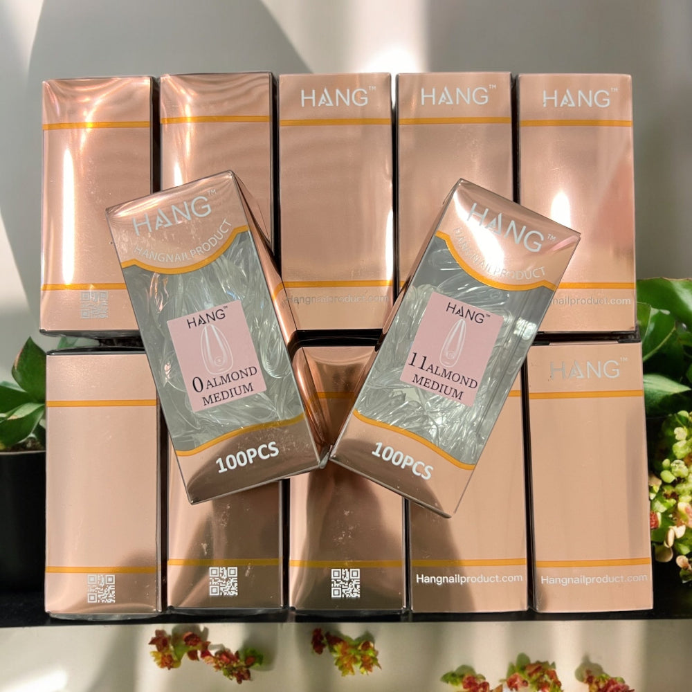 ALMOND MEDIUM Premium HANG Gel X Tips - Refill