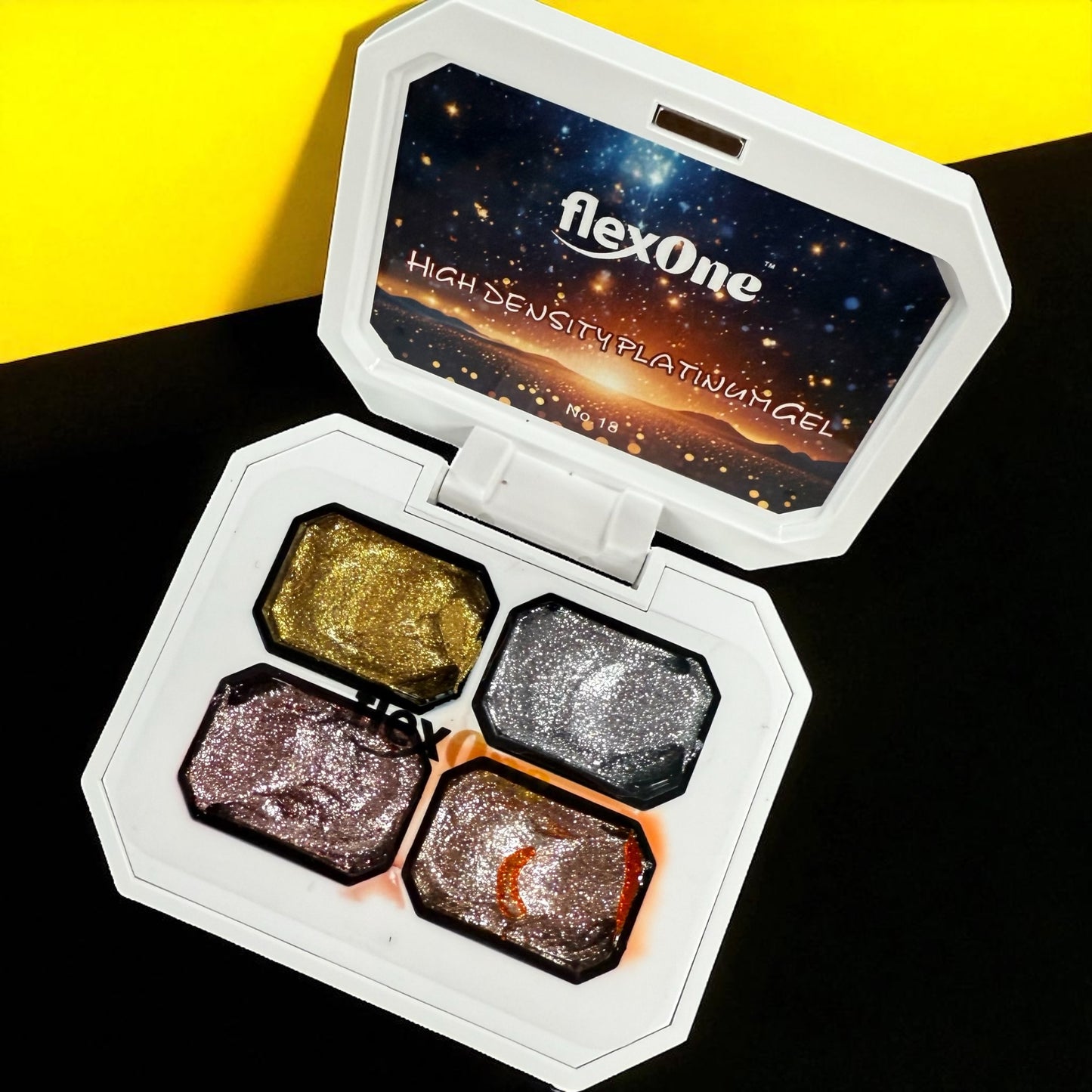 Set Metalic - Glitter Painting Gel - Metalic Gold Silver and Glitter Reflective painting gel