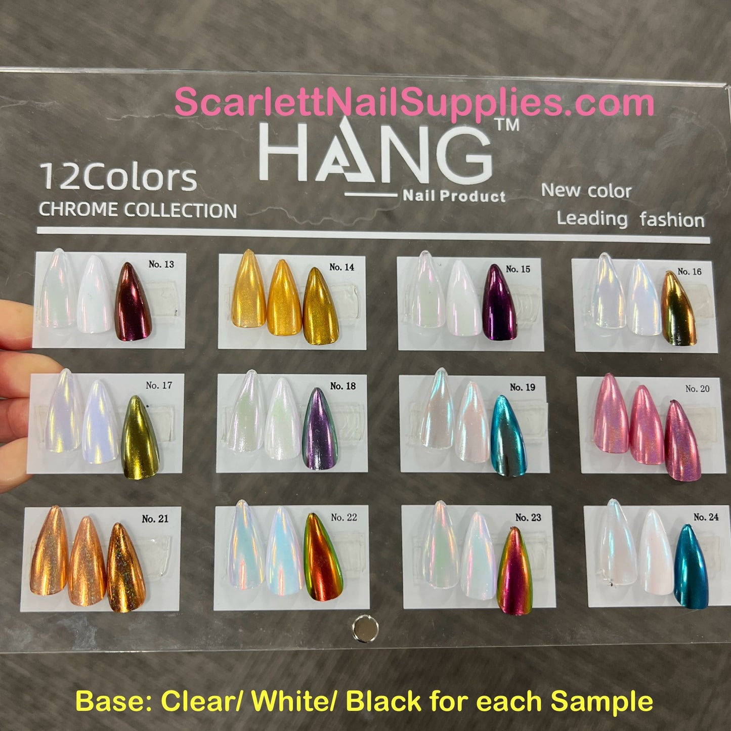 Hang Brand New Chrome Effect Powder for Nail. 24 Colors Collection. Part 2 13-24 colors