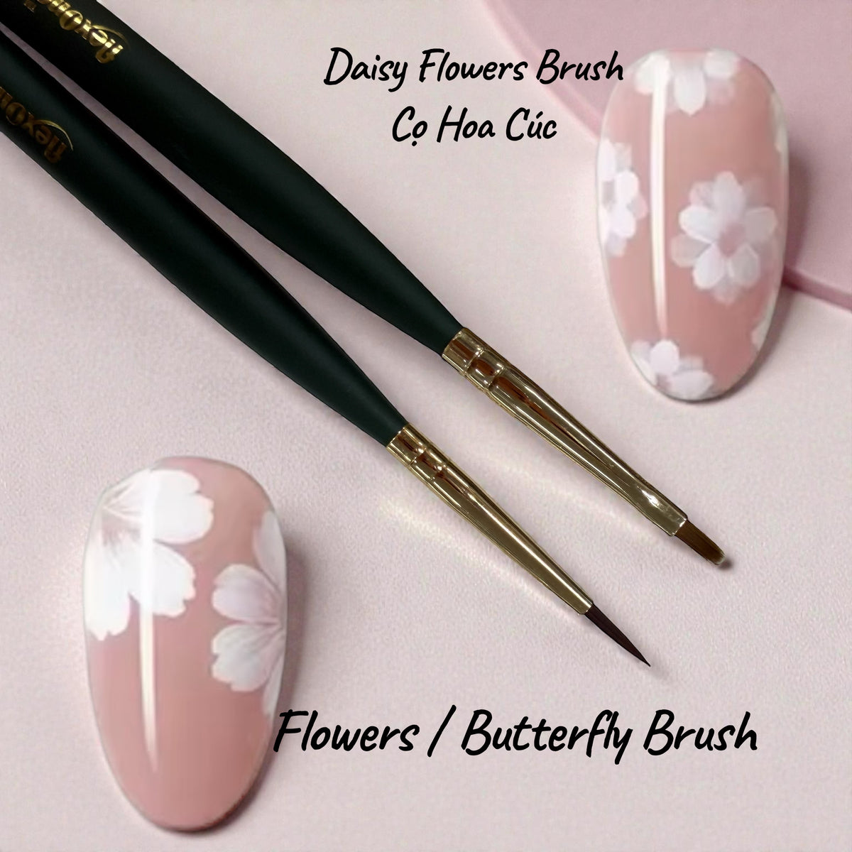 FlexOne Daisy Flowers Brush Nail Art - Flower and Butterfly Brush Nail Art