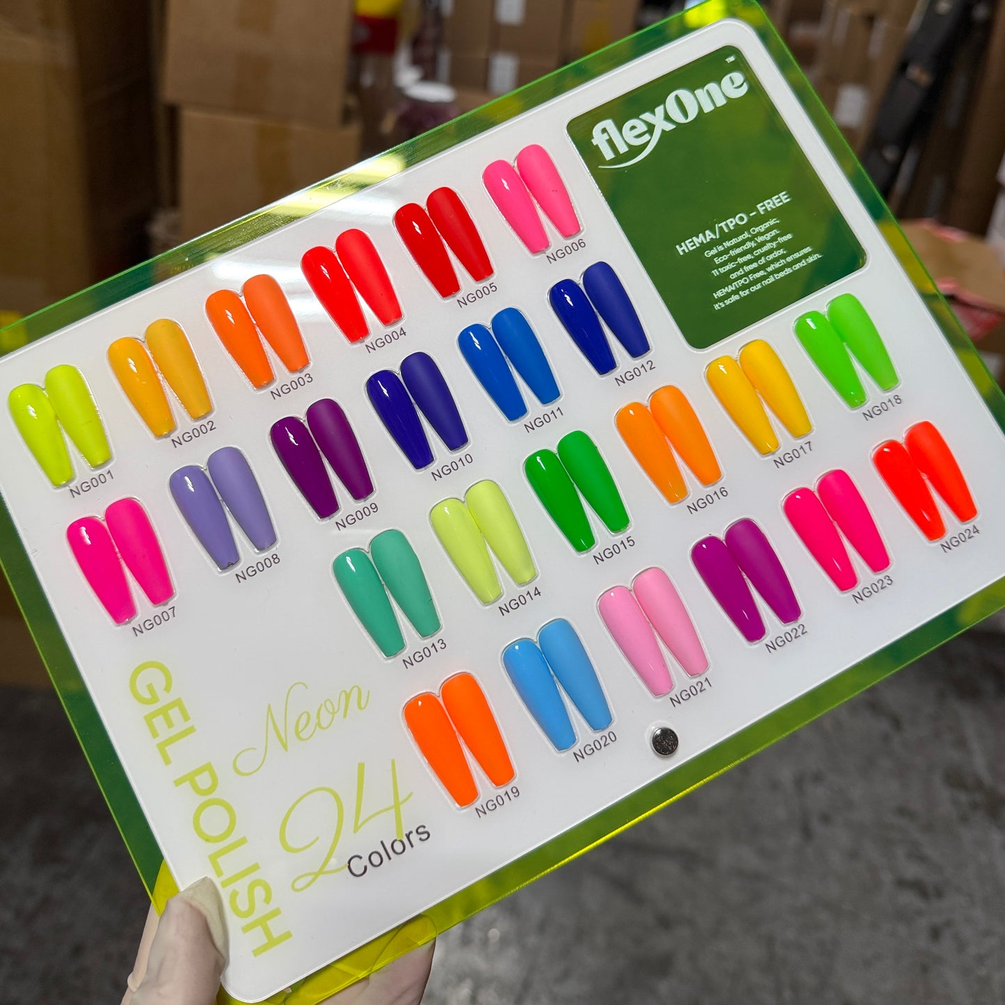 NEON Gel Collection Set 24 Colors + Color Display