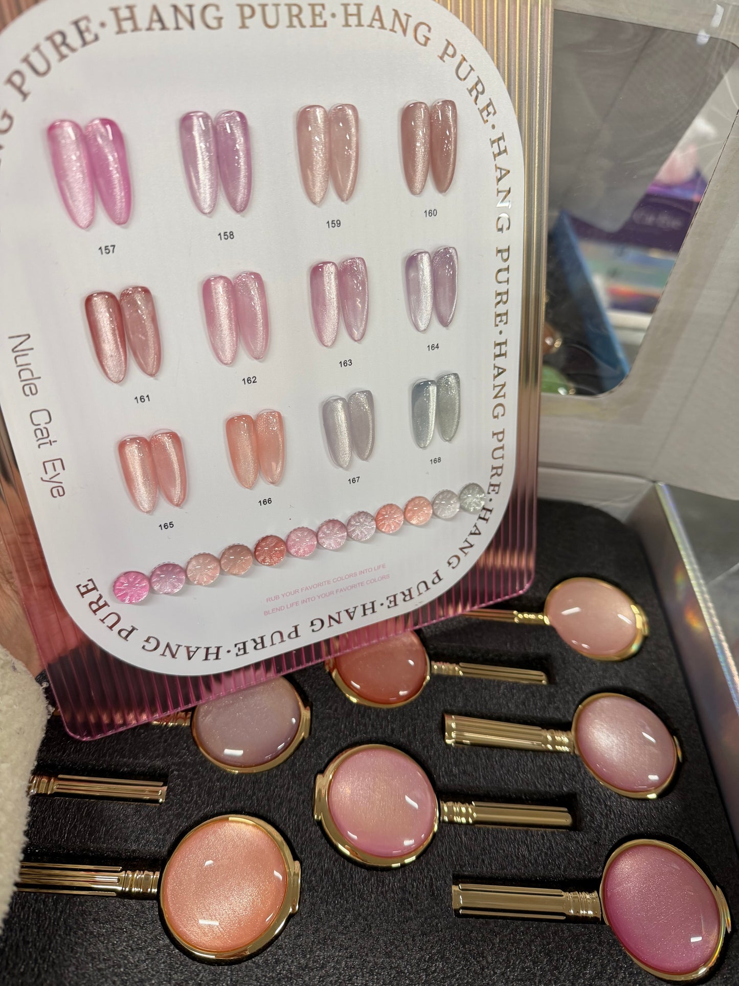 Hang Pure NUDE Crystal Cat Eye Gel – 12 Color Magnetic Collection