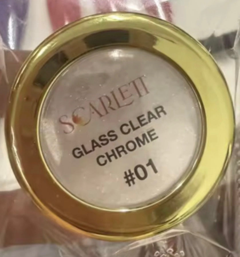 Glass Clear Chrome Powder SCARLETT for Nail Art - Scarlett Brand 1.5gr