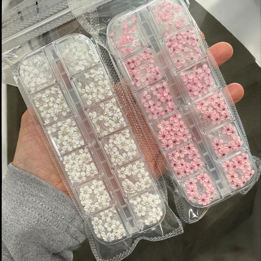 Set 180pcs Handmade 3D Acrylic Nail Flowers