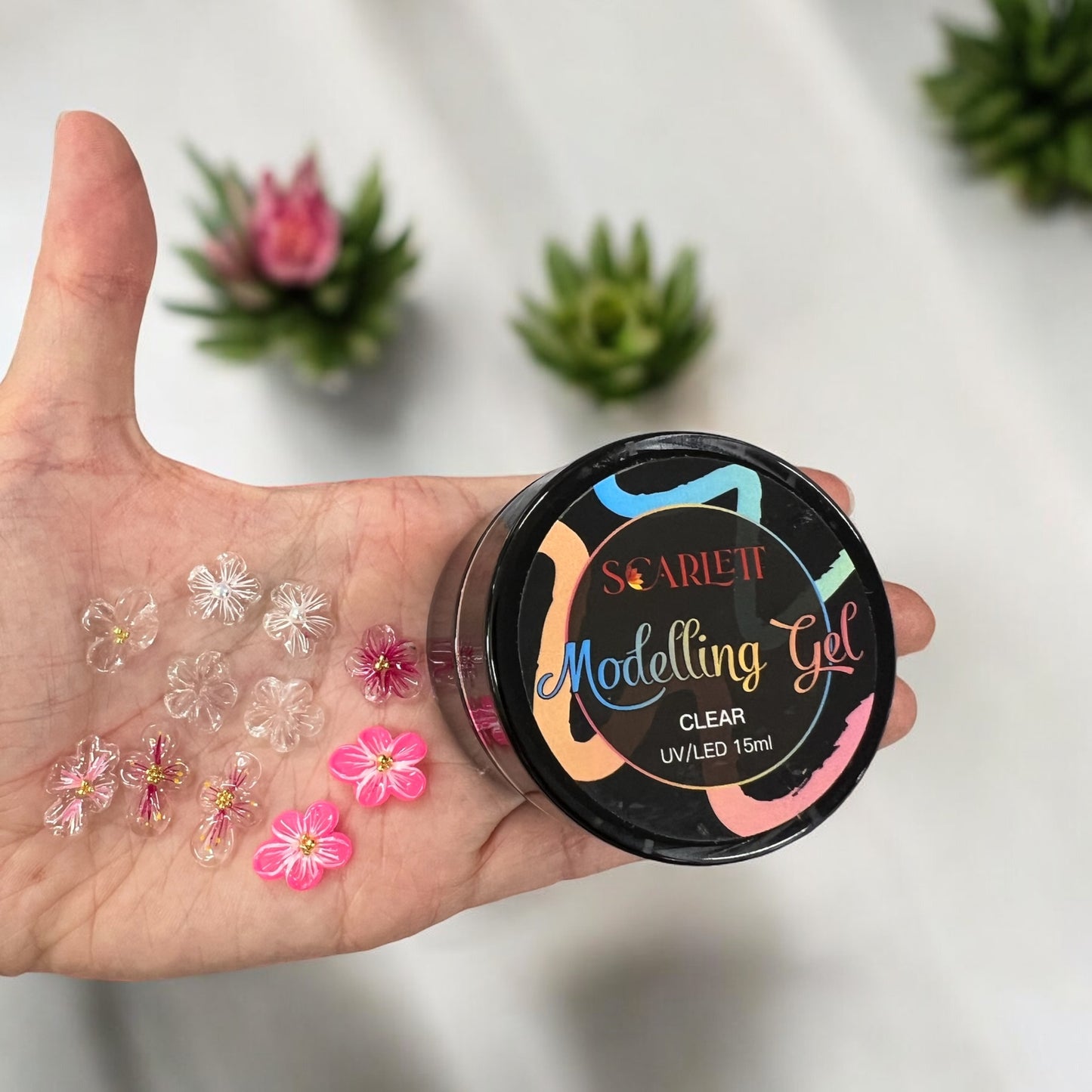 Clear 3D Flower Sculpture Solid Gel Nail Glue 15g