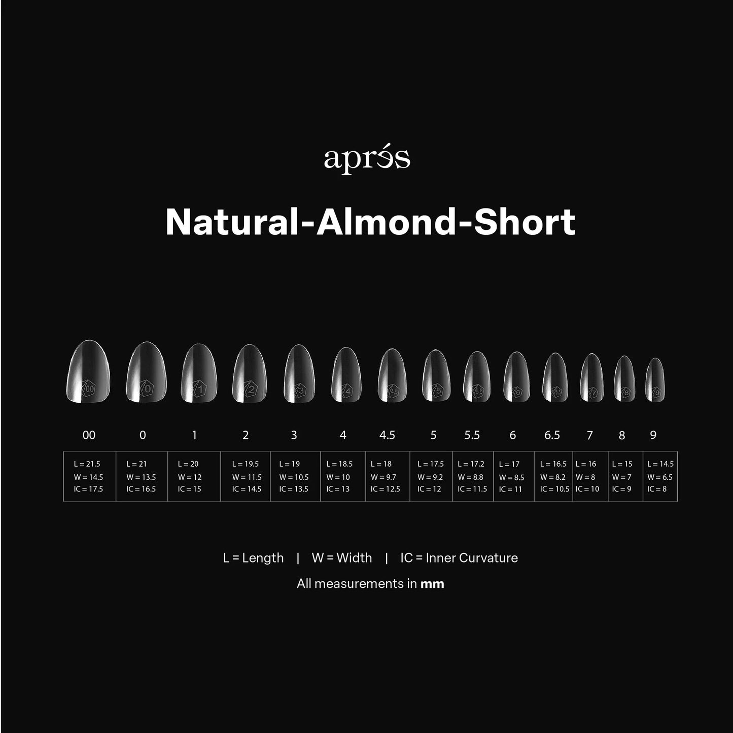 APRES GEL-X NATURAL ALMOND SHORT BOX OF TIPS - PRO (600PCS)
