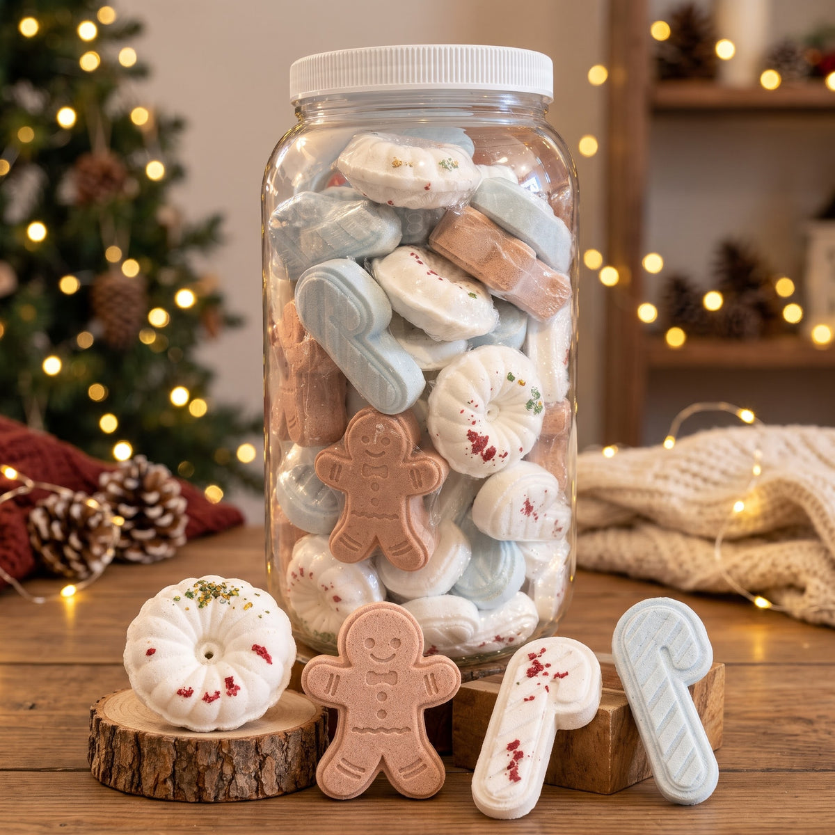 Christmas Bath Bomb Collection - Baby Bomb Xmas Mix (55pcs/ jars)