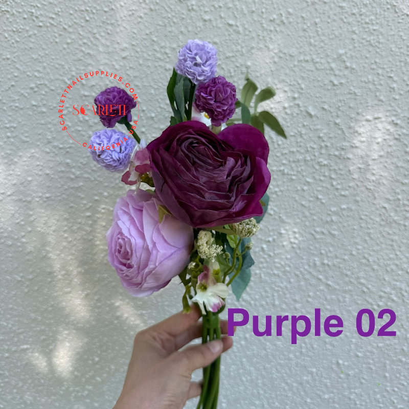 Purple Artificial Flowers for Pedicure Tray