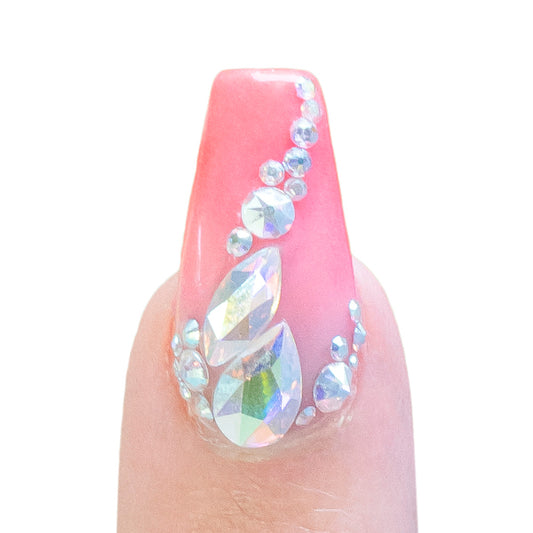 How to apply crystals on nails How to apply rhinestones on nails