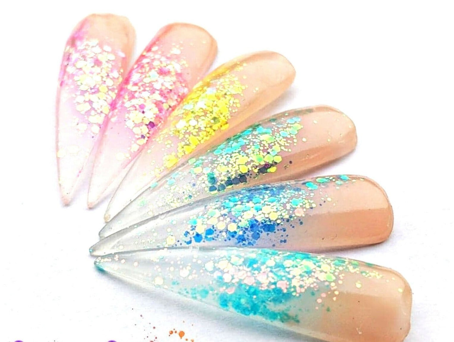 Sequins & Glitter Nail Art and Design. This collection includes many shapes and colored for gel and acrylic design nail