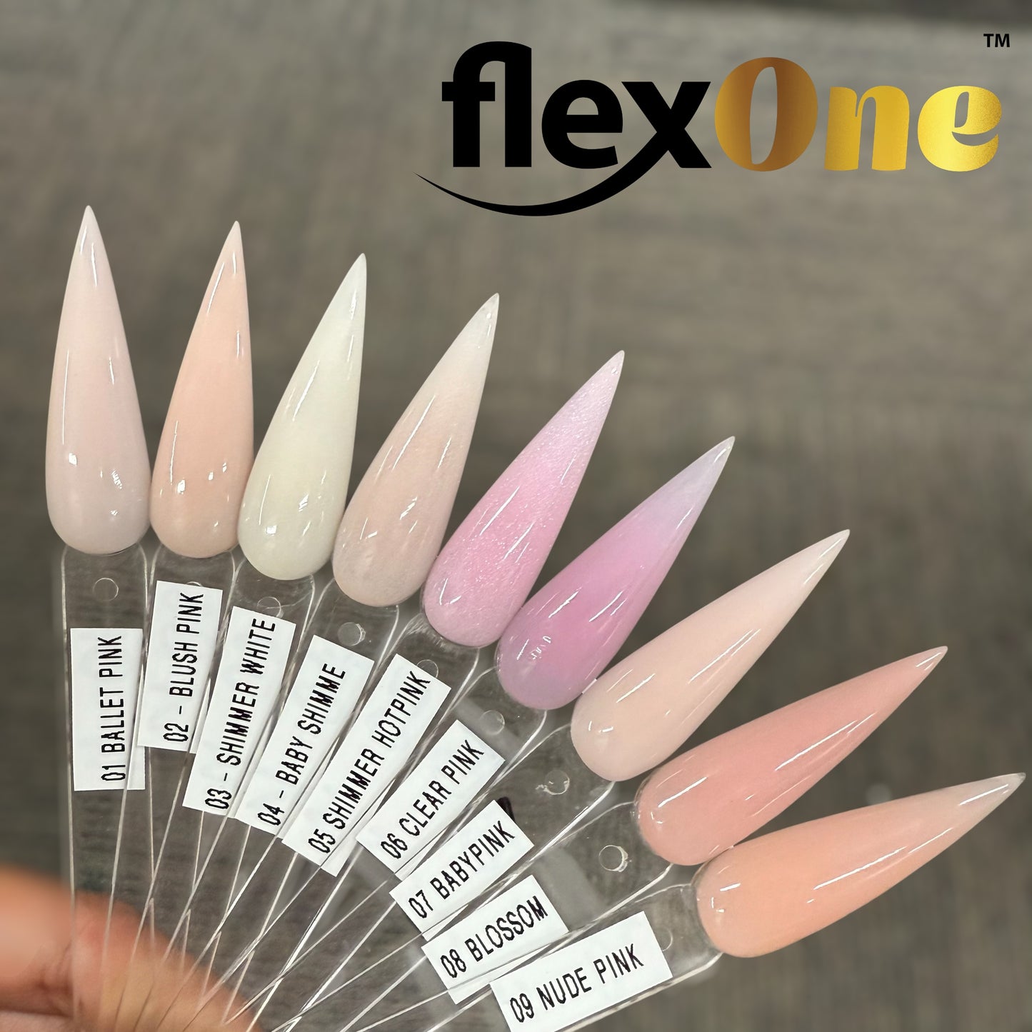 FlexOne Acrylic and Dipping Powder - Pink Nude Collection Nails Powder 4oz