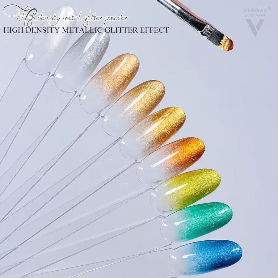 Set Metalic - Glitter Painting Gel - Metalic Gold Silver and Glitter Reflective painting gel