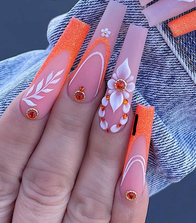 4pcs Handmade 3D Acrylic Nail Flowers