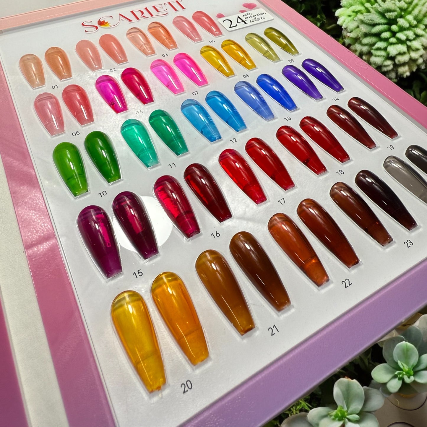 Set 24 Colors JELLY Gel and Moon Silver Cateye - Trendy Gel Collection