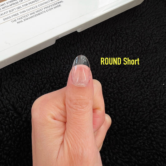 ROUND Short- Natural Gel X Nail Tips - 800pcs Hang Brand