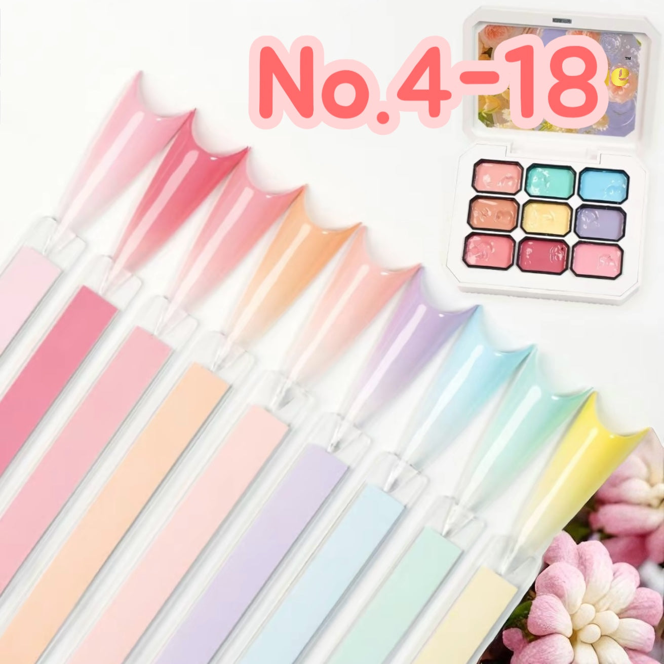 FlexOne Pat Pat Thick Ombre Gel – 9 Color Set for Sponge Blending - Painting Gel