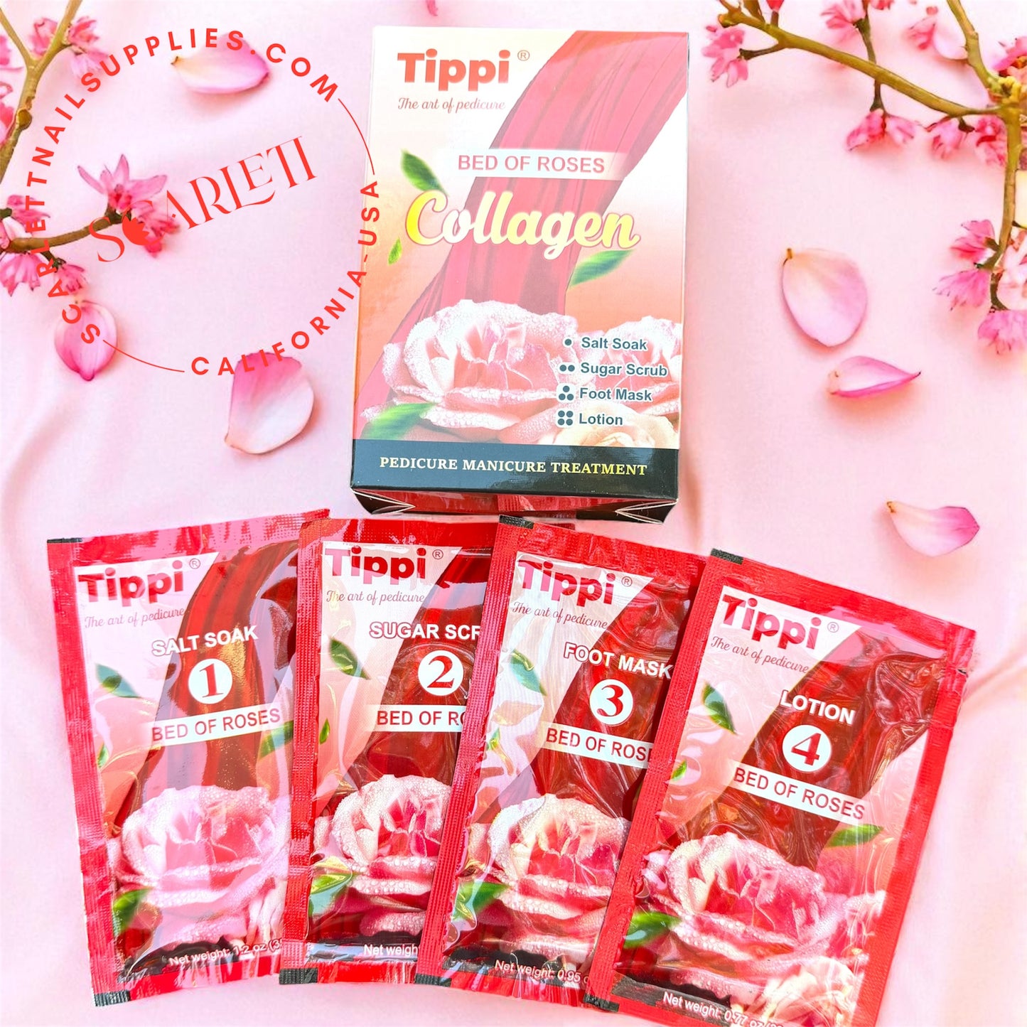 TIPPI COLLAGEN Pedicure Eco Deluxe 4 STEPS - 50 packs Case