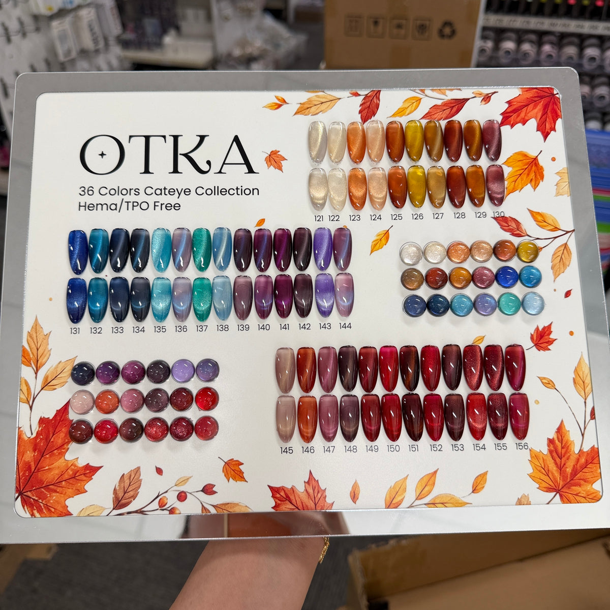 OTKA4 - 36 Colors Fall Winter Holidays Cat Eye Gel - (No.121 - No.156) + Free gifts