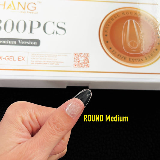 ROUND Medium - Natural Gel-X Nail Tips HANG Brand - Full Tips Coverage 800pcs