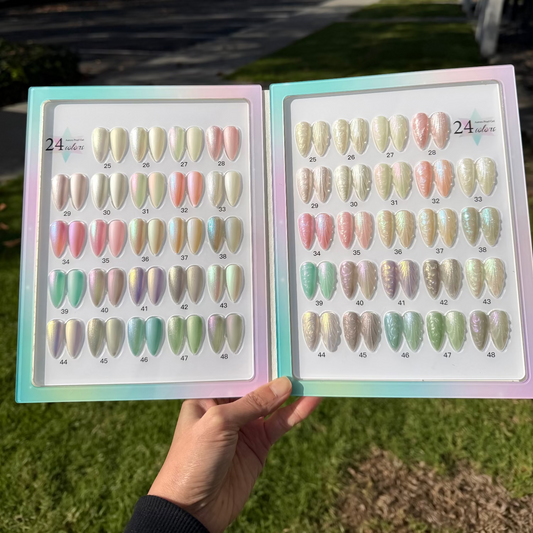 24 Colors Aurora Pearl Mermaid Gel – Swatch Display