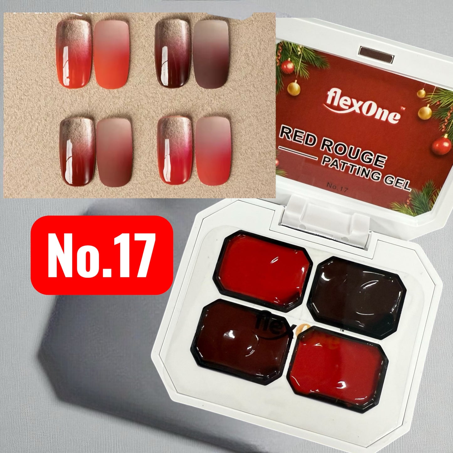 FlexOne Pat Pat Thick Ombre Gel – 9 Color Set for Sponge Blending - Painting Gel