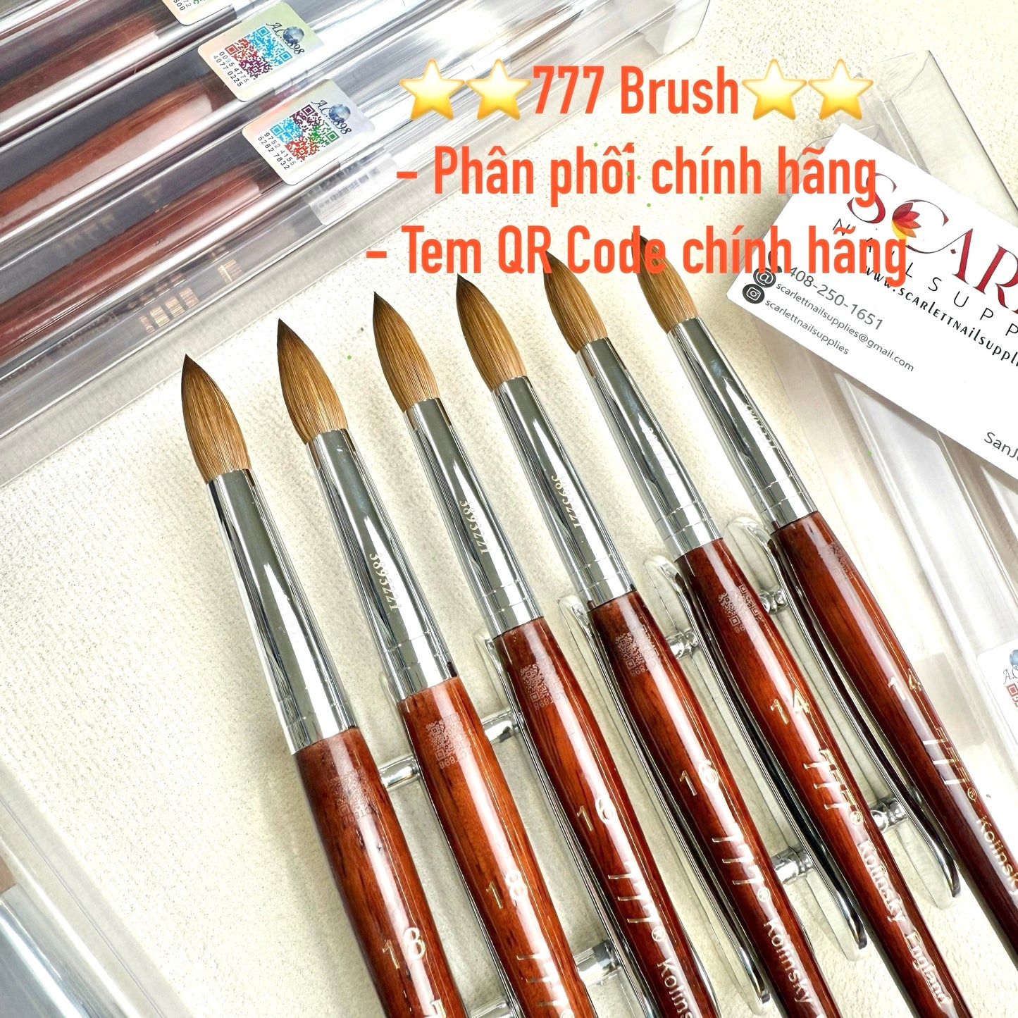 777 Kolinsky Acrylic Nail Brush England - No.14 / No.16/ No.18