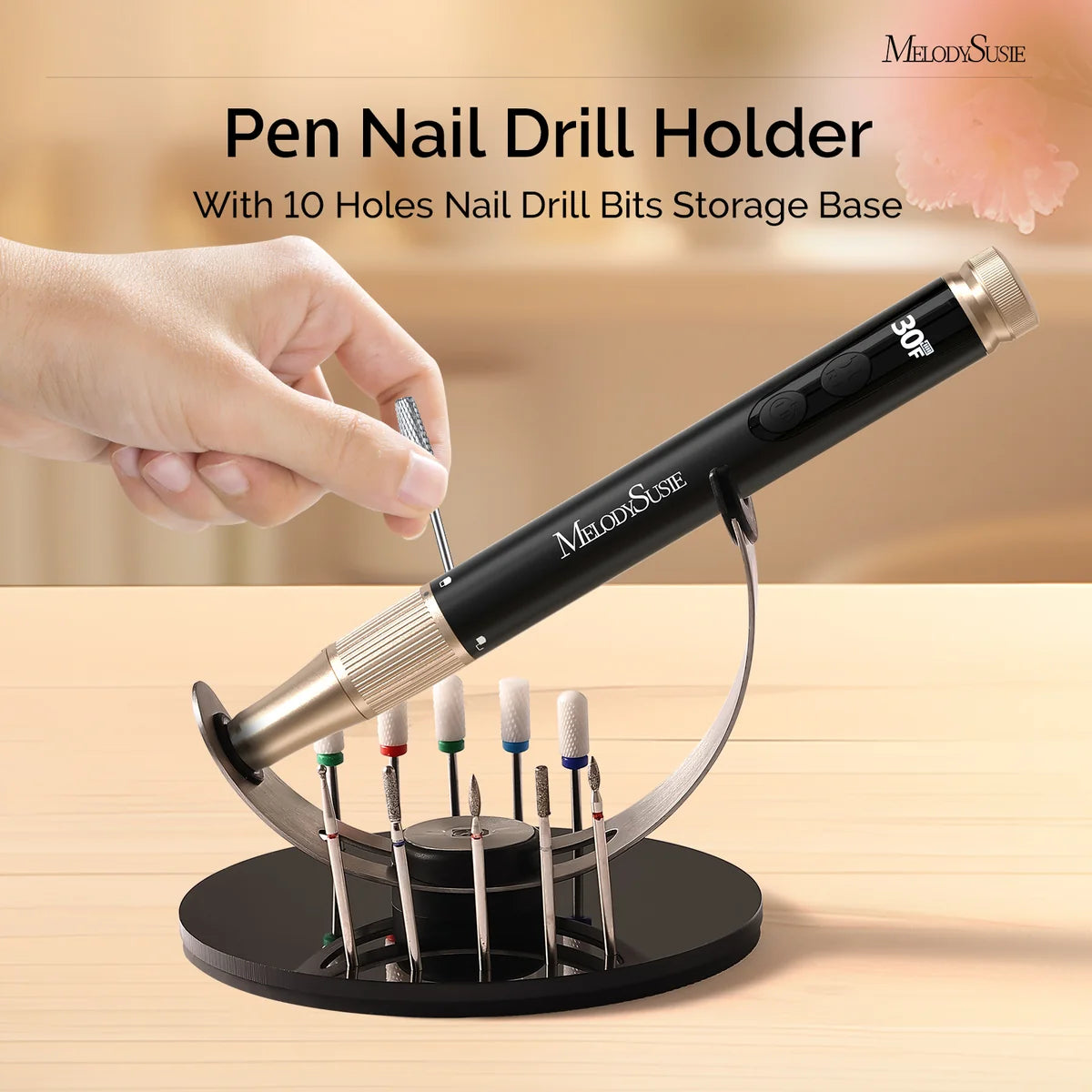 Drill Machine - Pen-Shaped Rechargeable Nail Drill 30,000RPM - White or Black