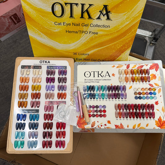 Set OTKA4 - 36 Colors Mix Cat Eye -(No.121 - No.156) + Free gift