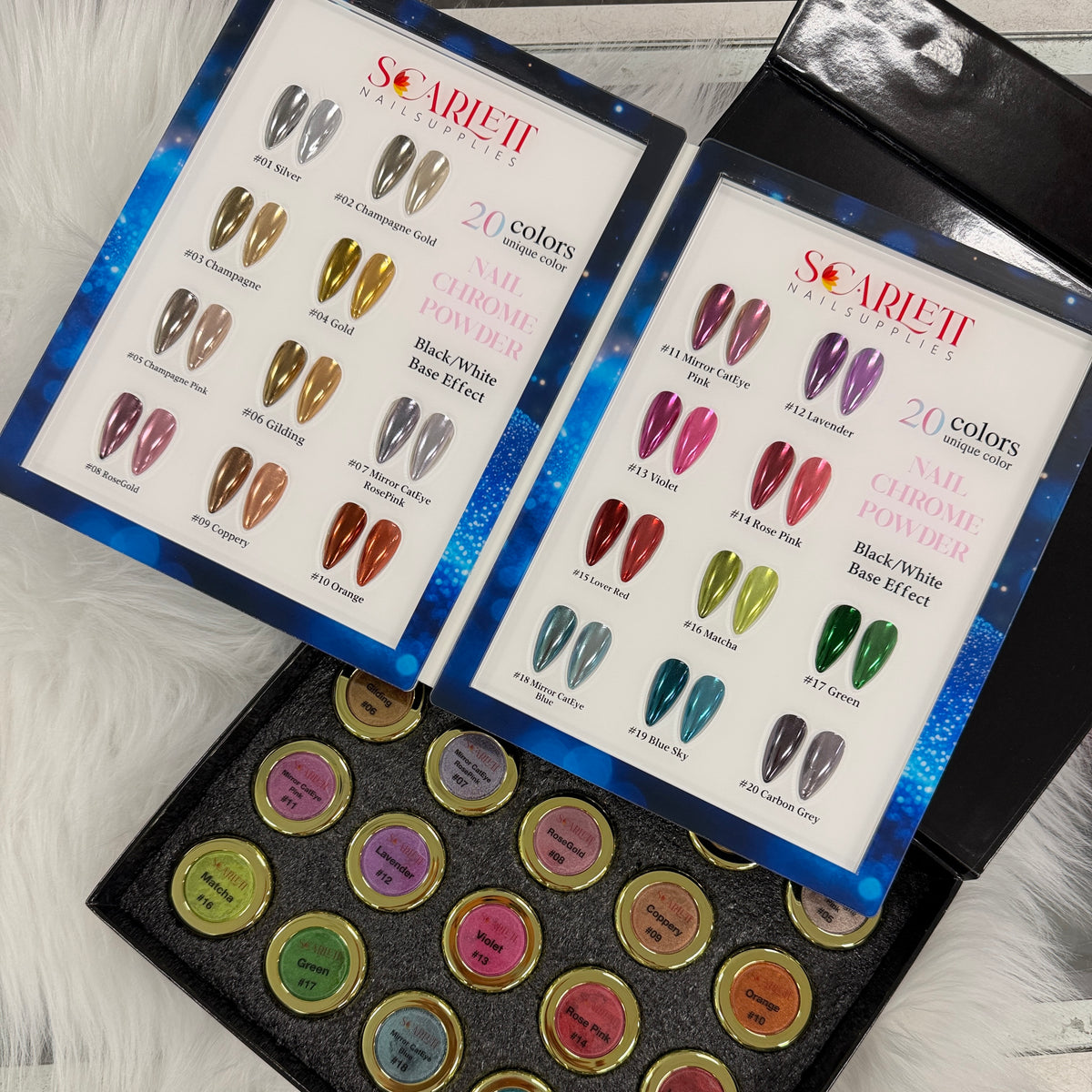 NEW 2026 Chrome Pigment - Set 20 Colors Solid Chrome Powder for Nails Design