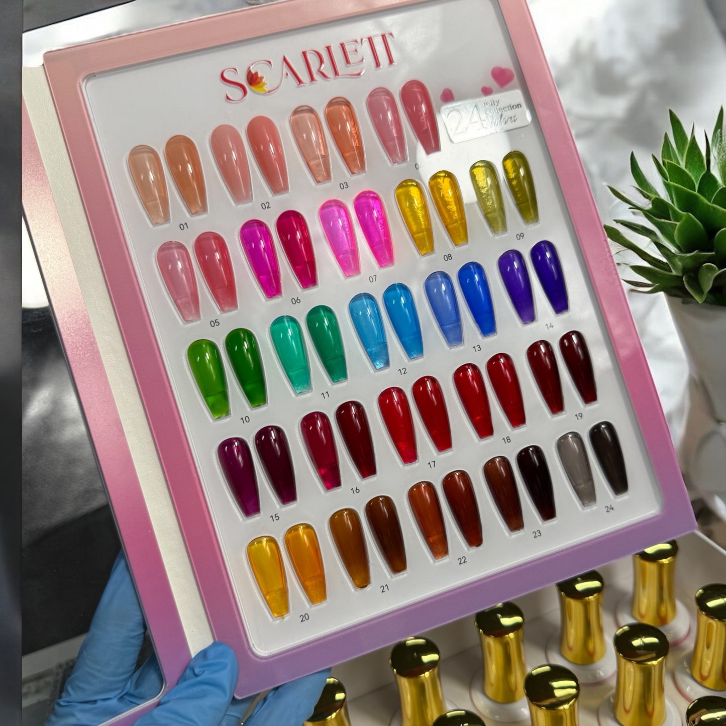 Set 24 Colors JELLY Gel and Moon Silver Cateye - Trendy Gel Collection