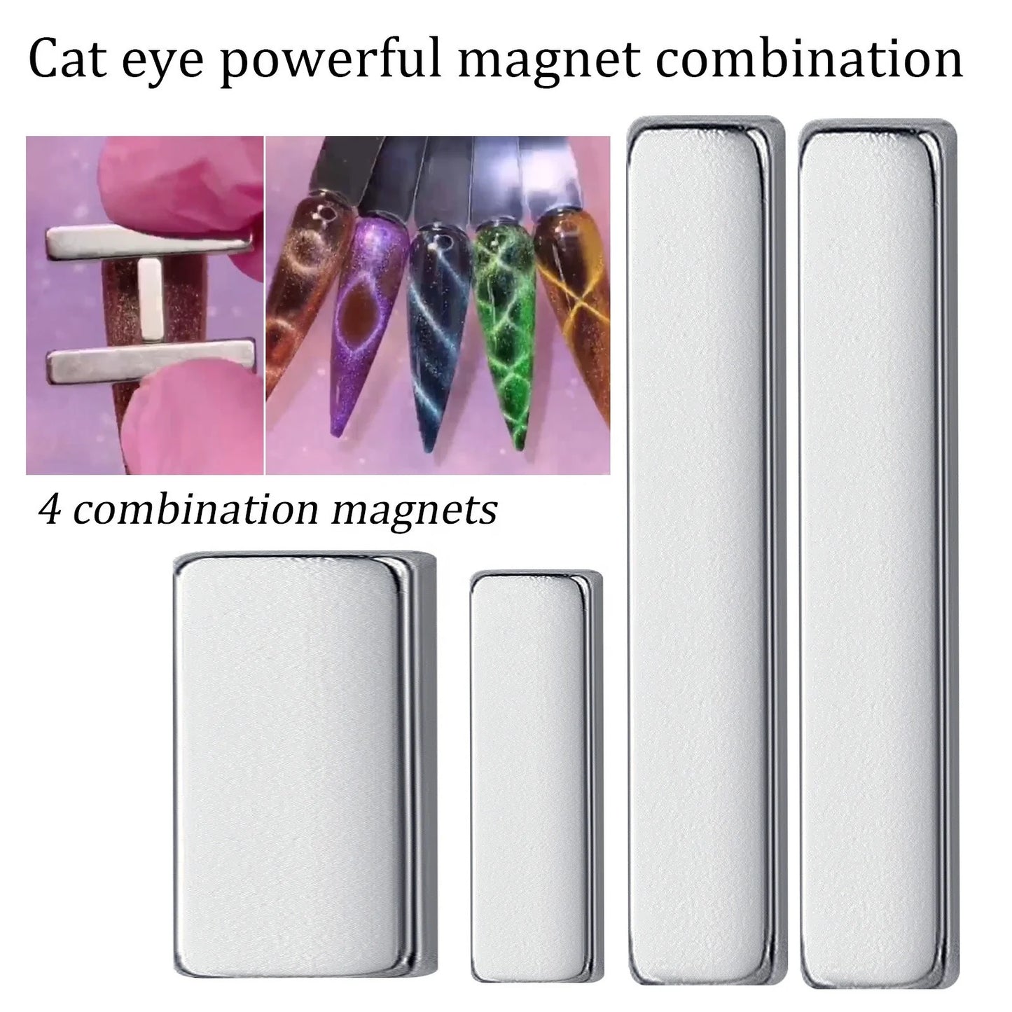 Set 4pcs Mini Magnet Combination for Cateye Nail Design