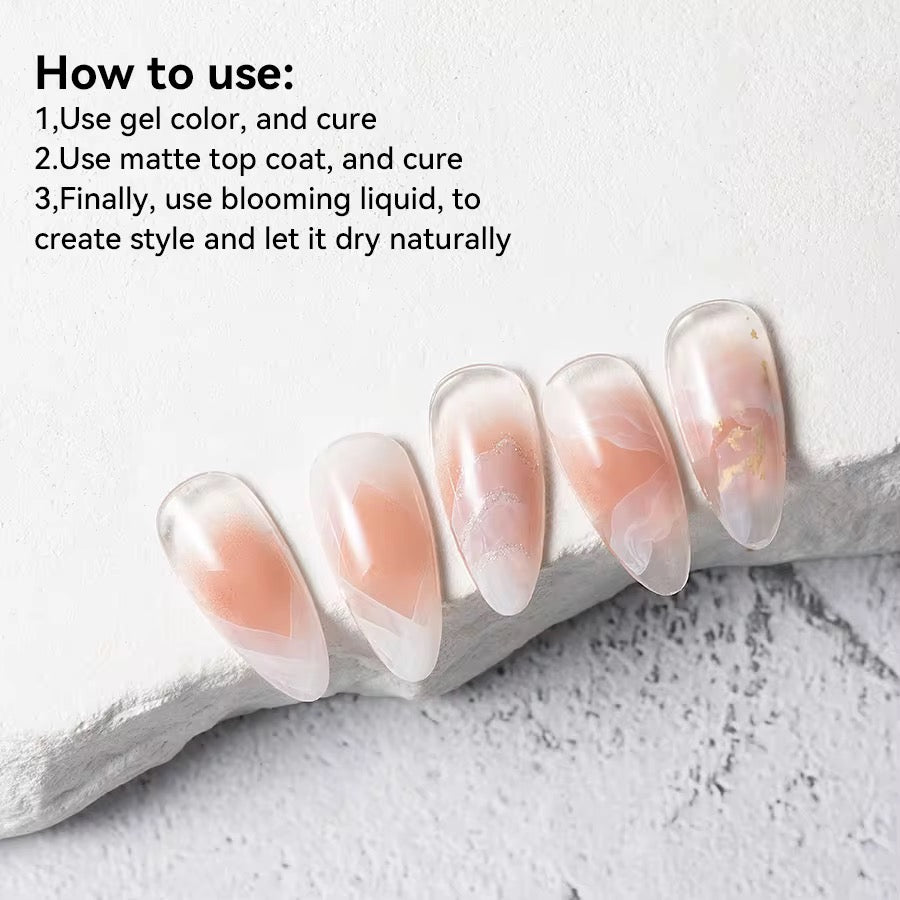 FlexOne Black & White Marble Ink – Professional Nail Art Ink for Marble & Smoke Effects