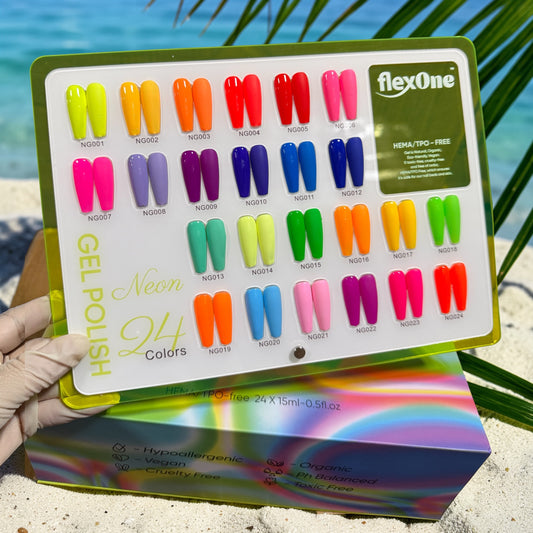 NEON Gel Collection Set 24 Colors + Color Display