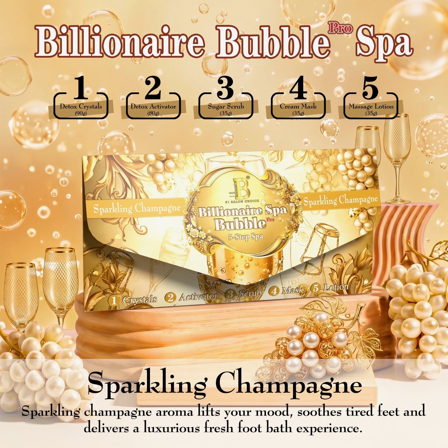 New 5 Steps Bubble Pedicure Deluxe Billionair