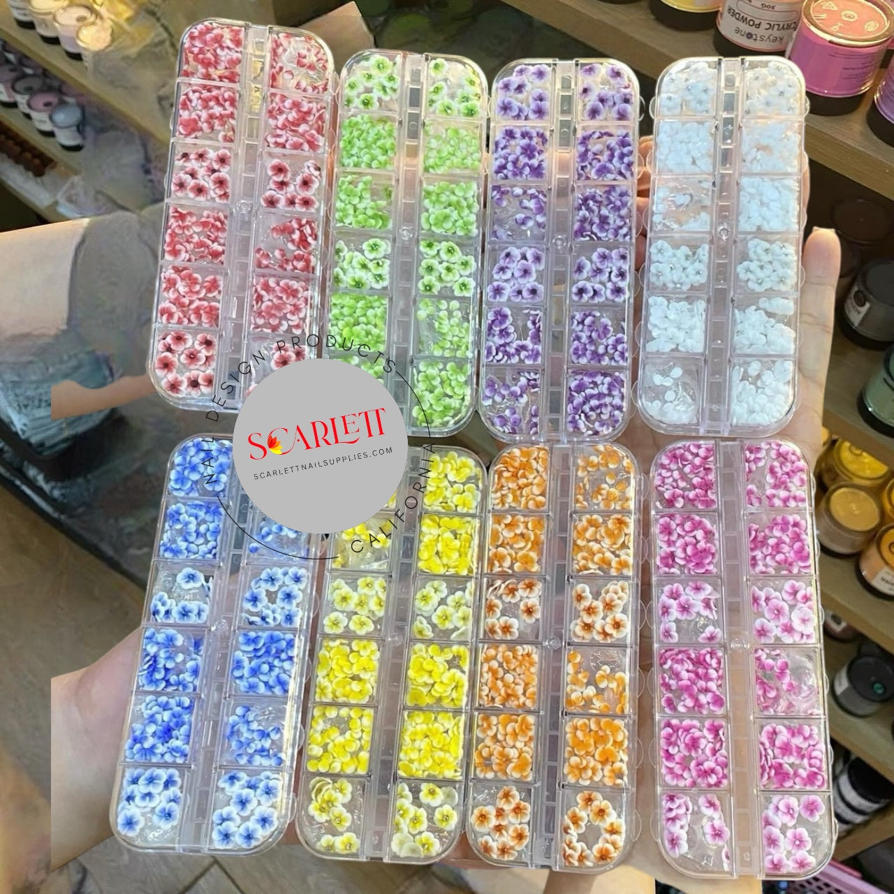 Set Handmade 3D Acrylic Nail Flowers