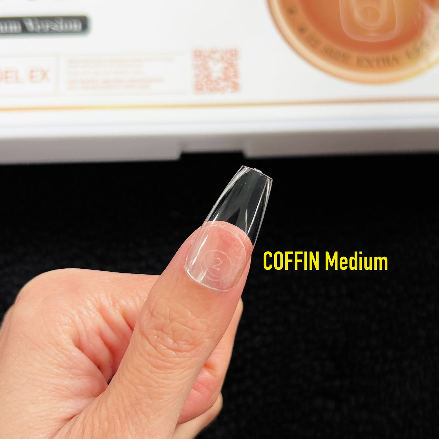 NEW Gel X Tips - COFFIN Medium - Premium Version HANG Flex Gel EX