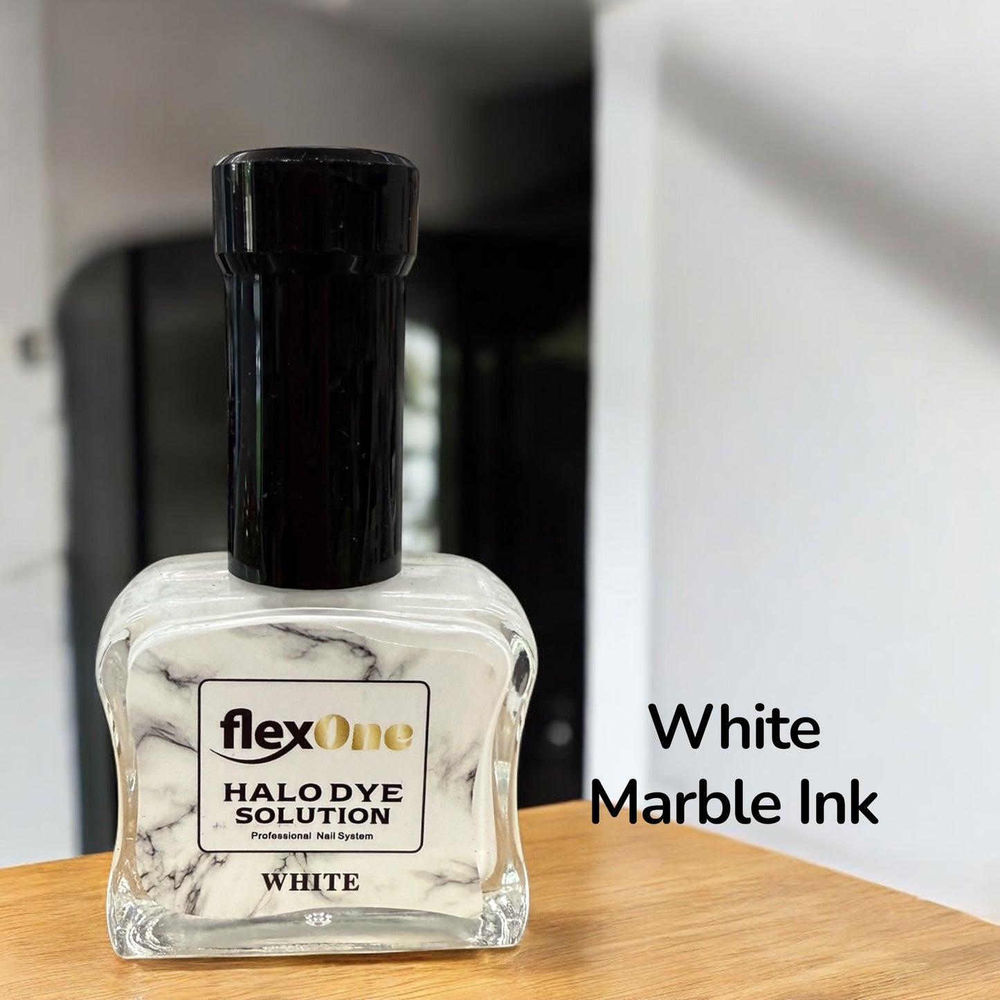FlexOne Black & White Marble Ink – Professional Nail Art Ink for Marble & Smoke Effects