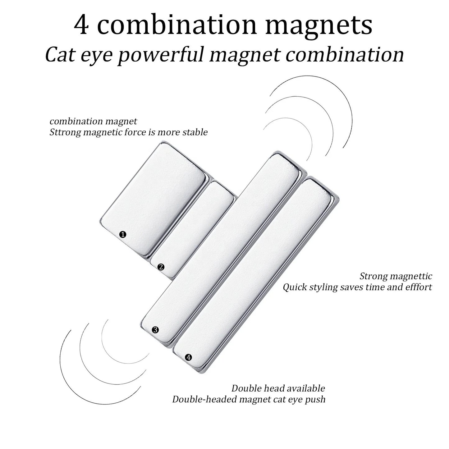 Set 4pcs Mini Magnet Combination for Cateye Nail Design