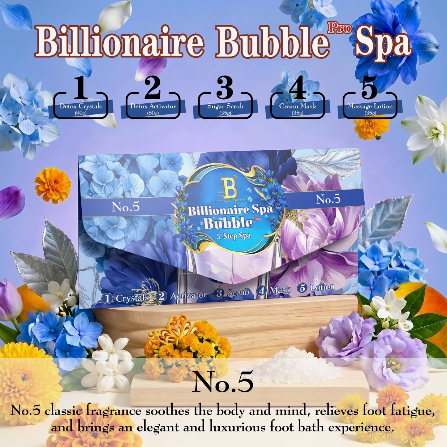 New 5 Steps Bubble Pedicure Deluxe Billionair