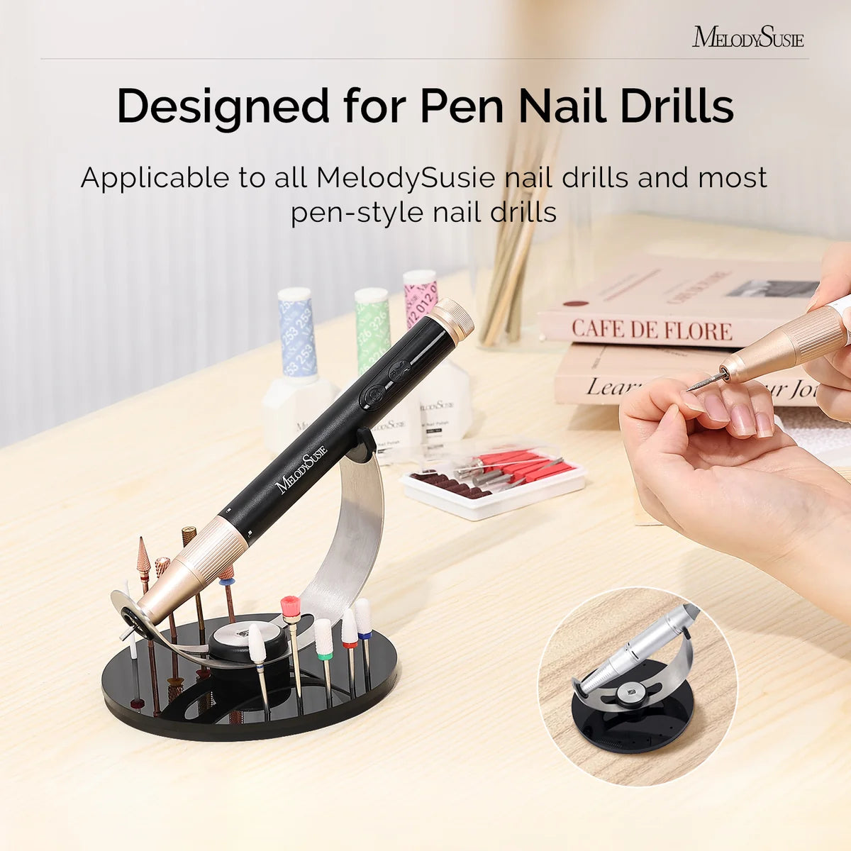 Drill Machine - Pen-Shaped Rechargeable Nail Drill 30,000RPM - White or Black