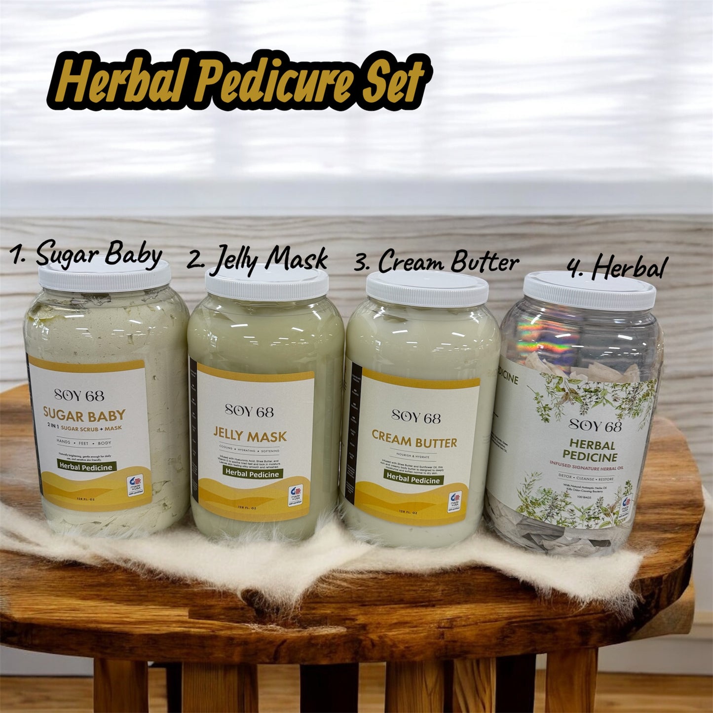 Combo 4 Jars Herbal Pedicure - Herbal Pedicure Products
