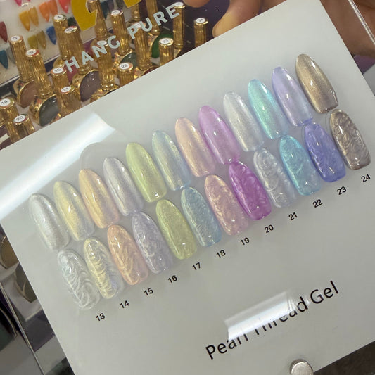 Hang Pure PEARL THREAD Gel – 12 Colors (13 - 24), Dual-Effect Pearl & Thread Gel