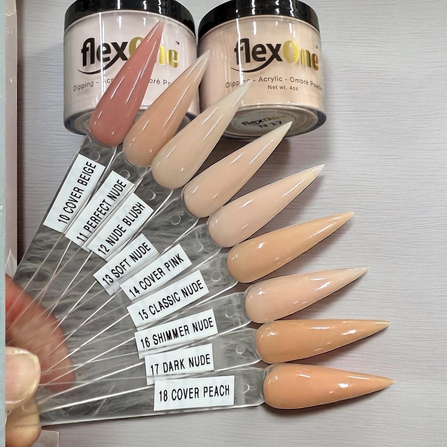 FlexOne Acrylic and Dipping Powder - Pink Nude Collection Nails Powder 4oz